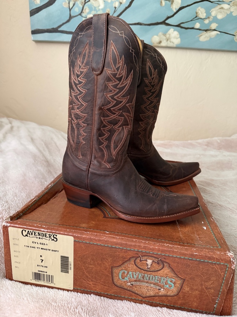 Old Gringo Dark Brown Leather Western Women’s Heeled Cowboy Boots
